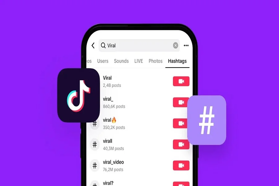 حدود 5 تا 8 هشتگ کافیست تا پیام شما واضح باشد و الگوریتم TikTok بهتر کار کند.