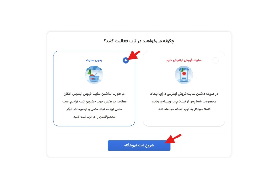 مراحل فروش آنلاین در ترب بدون داشتن سایت